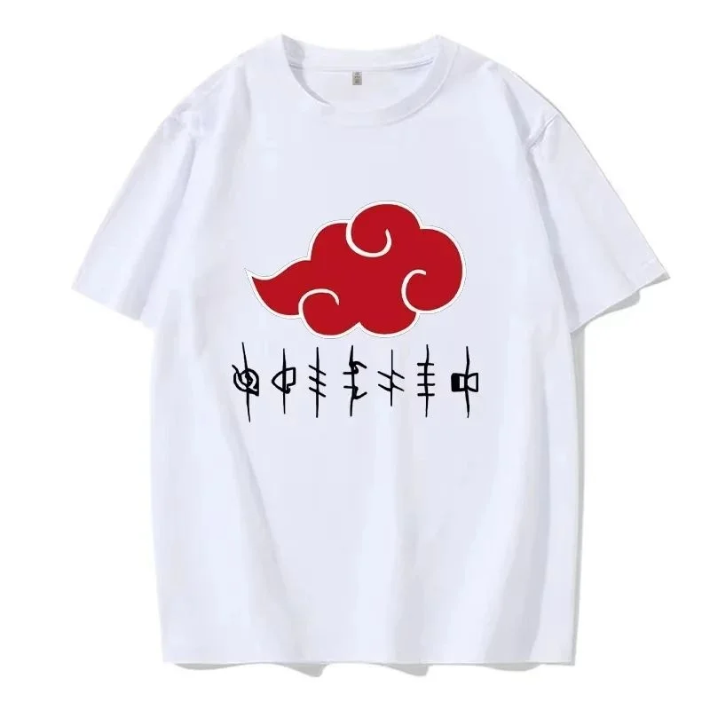 Sommer 2026 Naruto Shoho Organisation Red Cloud Symbol Bedrucktes Baumwoll-T-Shirt Unisex
