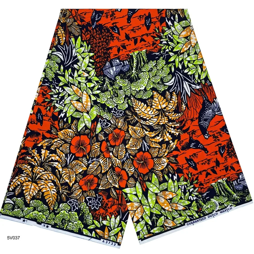 2025 Nigerian Supe-Wax Print African Fabrics High Quality for Patchwork New Style Fabric for Clothing Home Decor T9