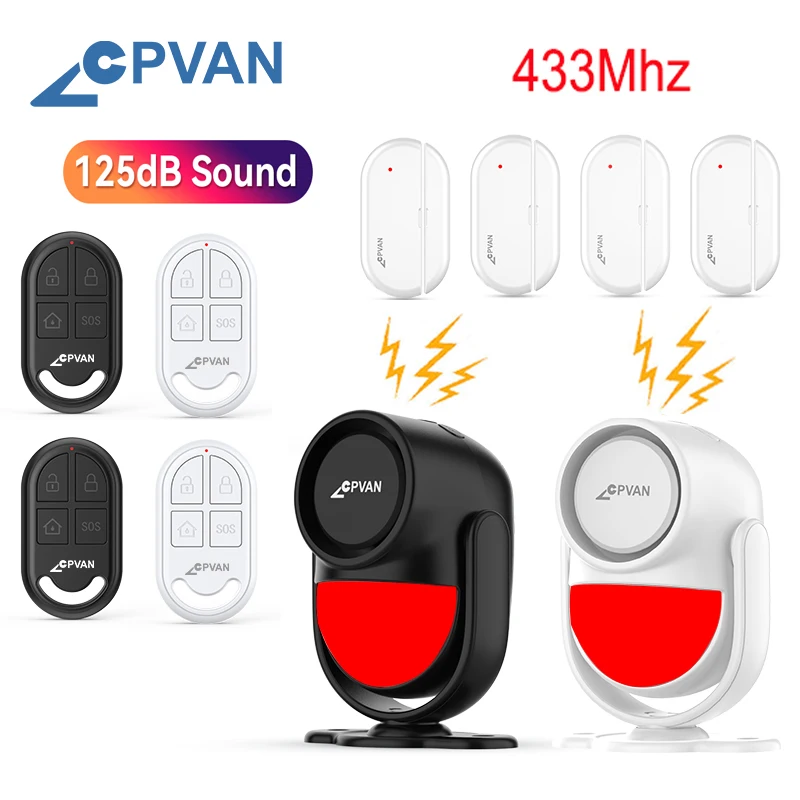 

CPVAN Infrared Motion Detector for Home Burglary Security Protection Wireless Motion Sensor with Remote Control 125dB Sound