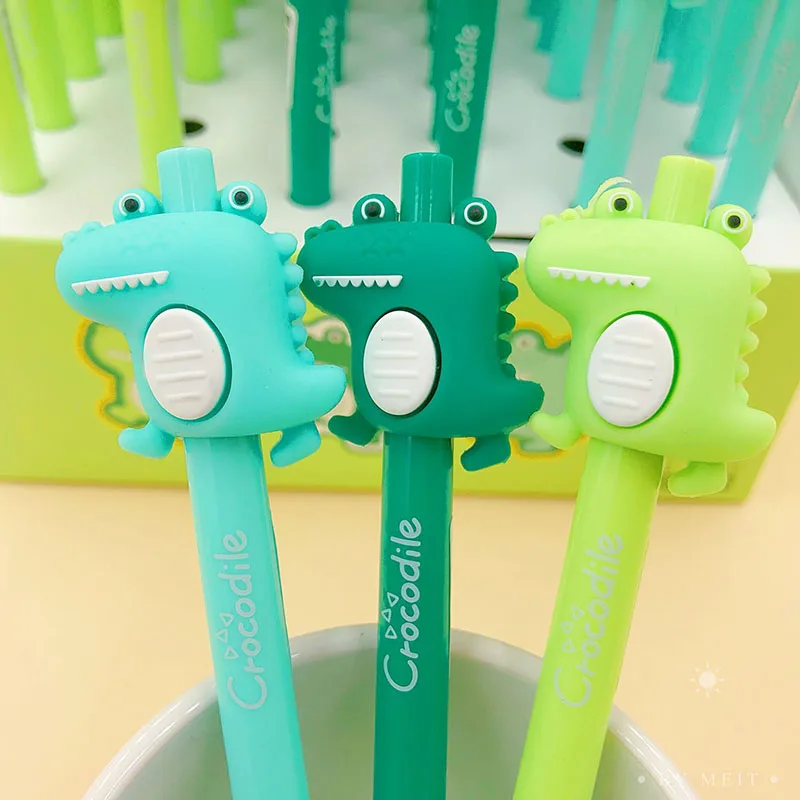 

36 pcs/lot Creative Crocodile Press Mechanical Pencil Cute 0.5MM Drawing Writing Automatic Pen School Office Supplies