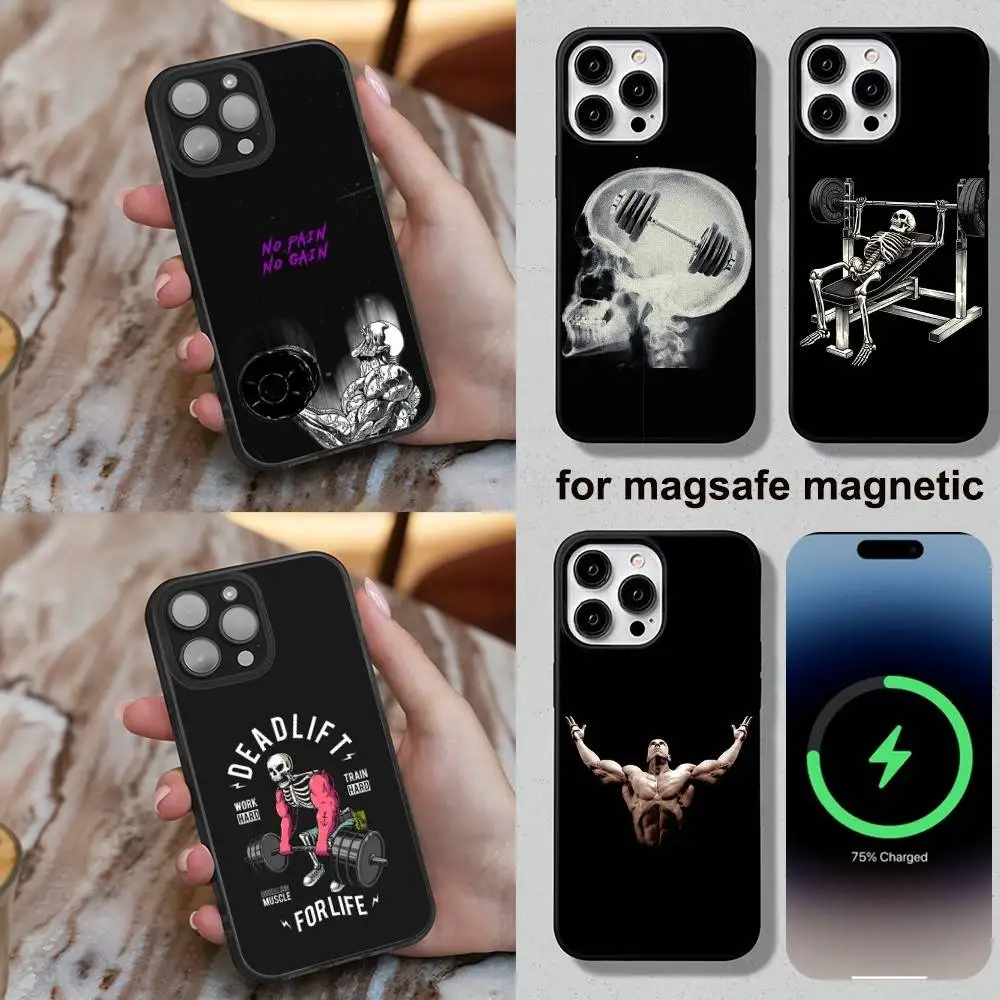 

Bodybuilding Gym Fitness Phone Case For iPhone 16,15,14,13,12,11,Plus,Pro,Max,Mini Soft Magesafe Magnetic Wireless Charge