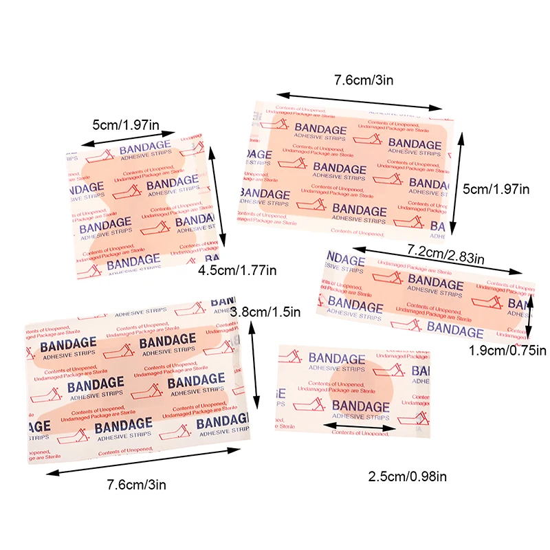 Impermeável respirável Band-Aids, adesivo gesso, ferida Hemostasia Adesivo Band, primeiros socorros bandagem, remendo médico, almofada, 60pcs