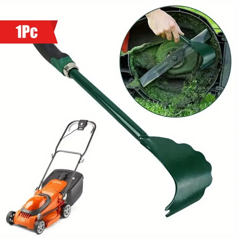 

1 шт. Эргономичный прочный металлический скребок для газонокосилки с длинной ручкой, эффективный очиститель шасси для обслуживания