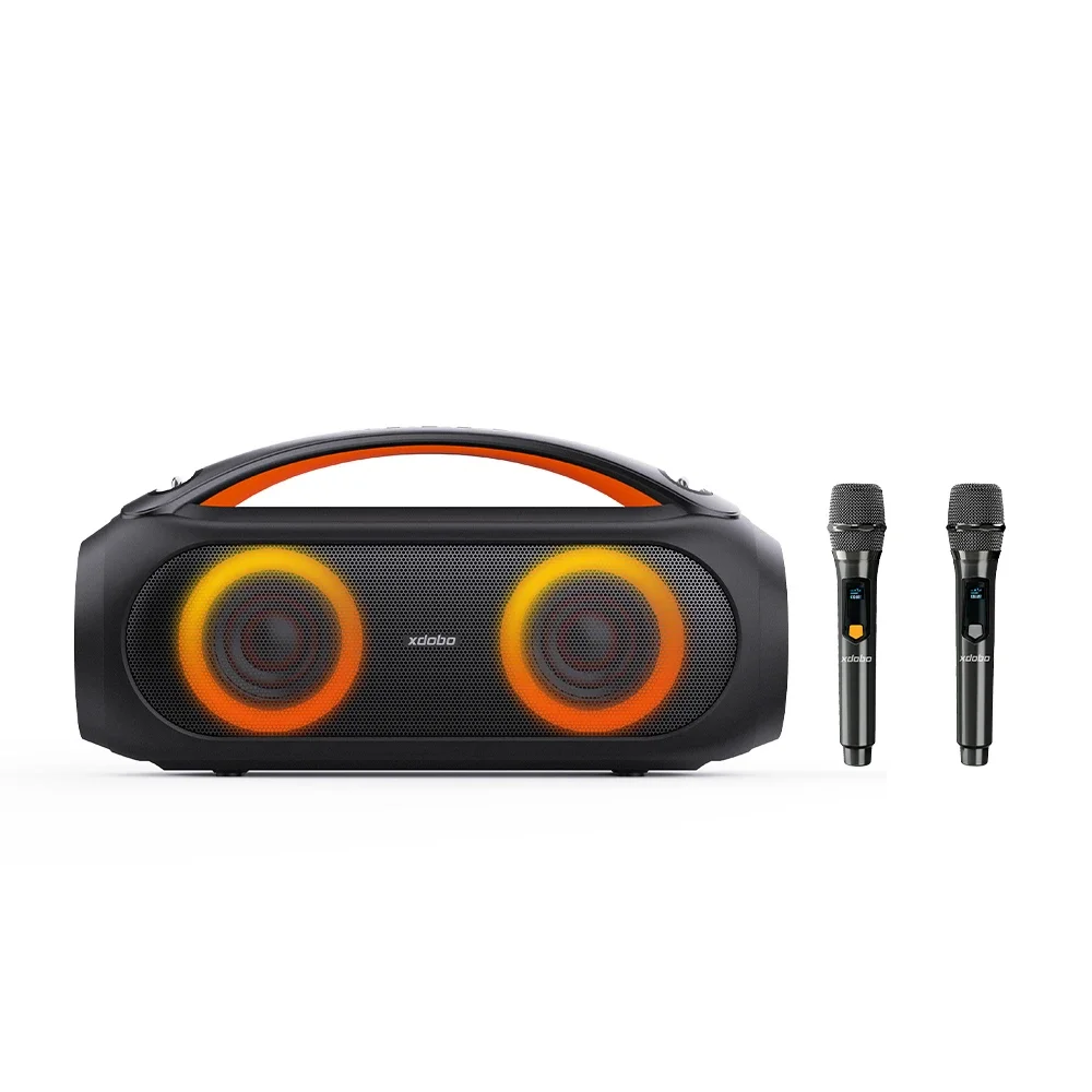 z для 2025 MAX XDOBO Vibe Plus 80 Вт Караоке-машина с двумя беспроводными микрофонами Портативная караоке-машина Беспроводная Bluetooth