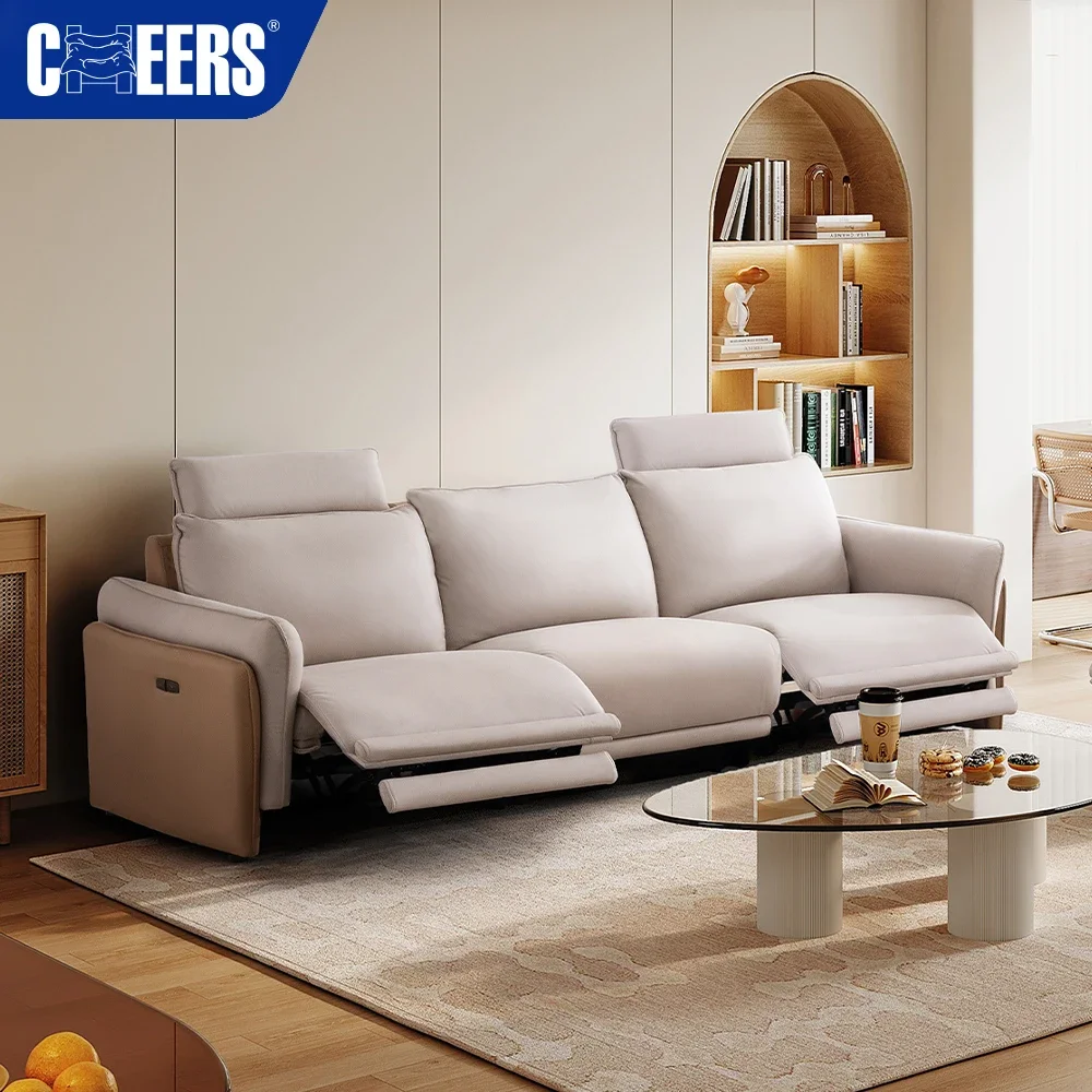 

MANWAH CHEERS Modern Living Room Set Furniture Modular Sectional Couch Electric 3 Seater Recliner Sectional Sofas