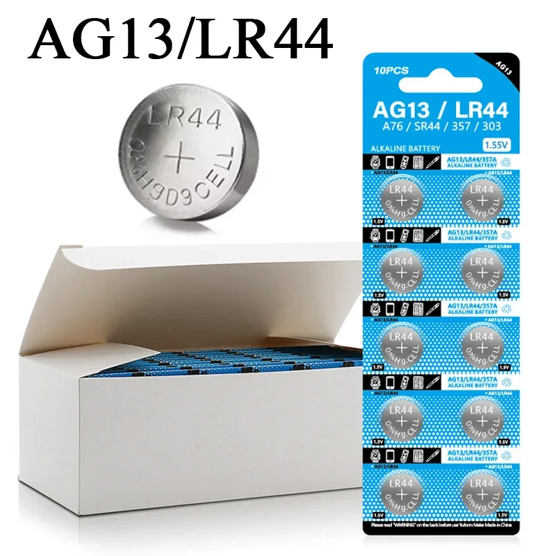 NEW AG13 LR44 A76 1.55V Button Batteries for Watch Toys Remote L1154 SP76 Pila SR44 LR1154 357 303 Cell Coin Alkaline Battery