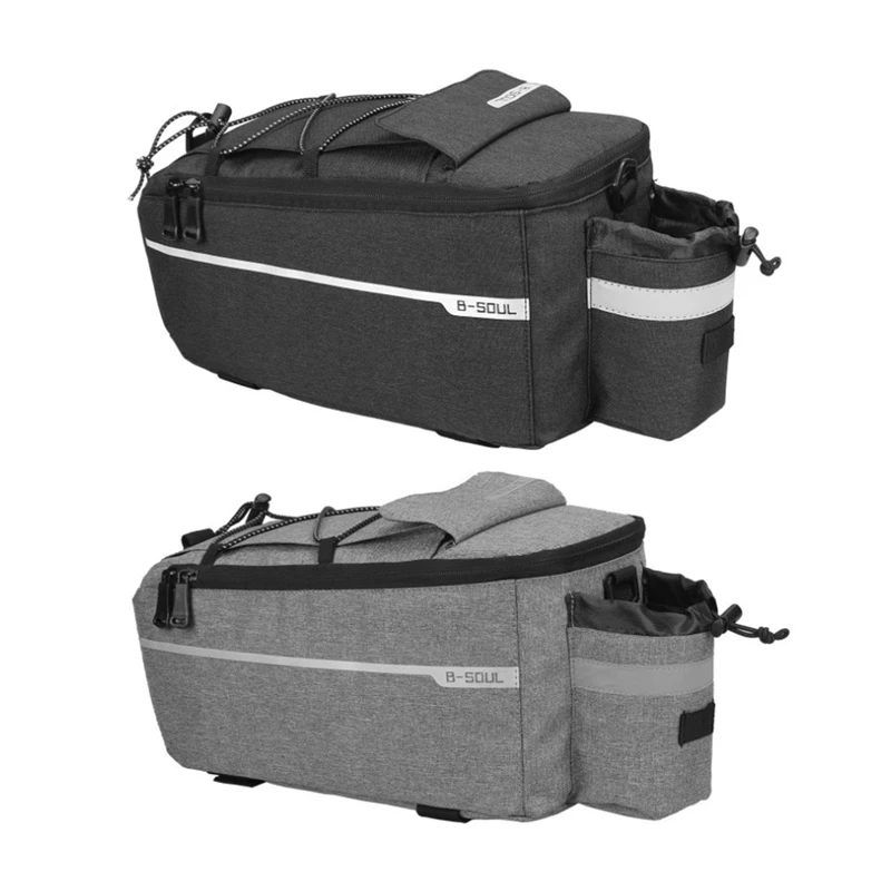 

1pc Bicycle/Electric Bike Rack Bag Rear Pannier Rear Seat Bag waterproof Large capacity Cycling Gear Accessories Black/Grey