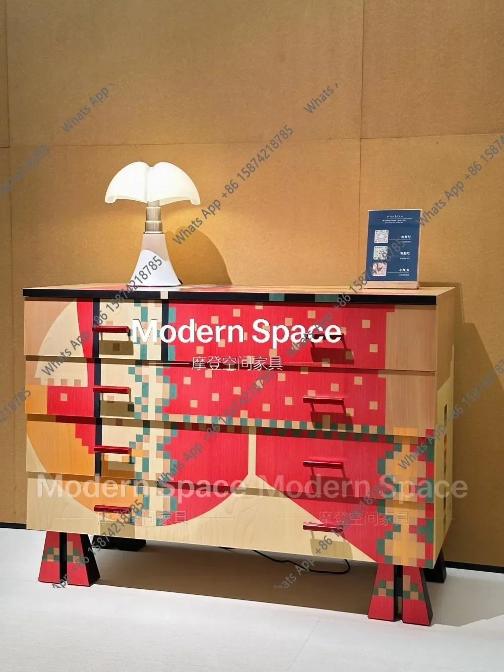 BJ X Italian Medieval Household Solid Wood Storage Drawer Cabinet Light Luxury Hand-painted Dining Side Porch Decorative Cabinet