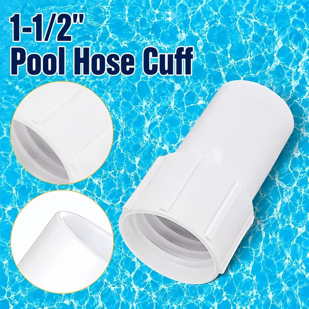 Durable Plastic Hose Connector Coupling White 1-1/4 Inch Hose Fitting 1-1/2 Inch Pool Hose Fitting