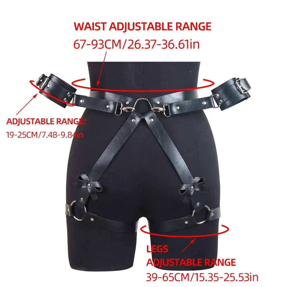 السيدات ارتداء تظهر الحمار ملابس جلدية السراويل يمزح مثير الدعائم عبودية أصفاد حزام القوس السيدات الجسم سلسلة فاسق ملهى ليلي نمط