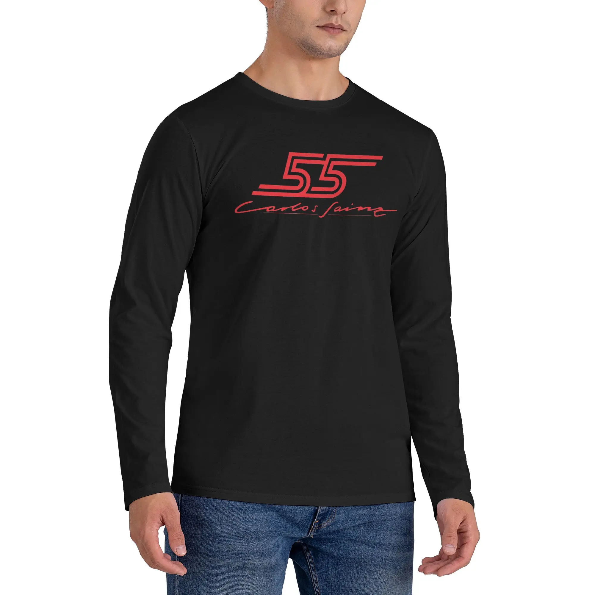 carlos-sainz-jr-f1-signature-graphic-dark-men's-long-sleeved-t-shirt-fashion-round-neck-t-shirts-spring-and-autumn-men-tops