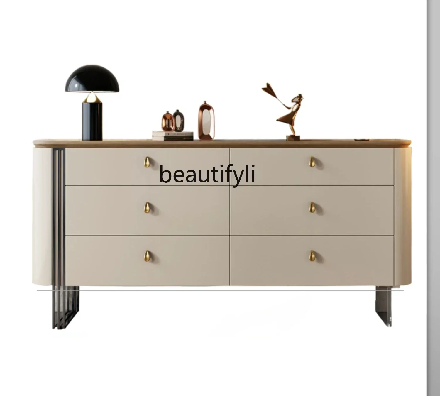 

French light luxury chest cabinet, entrance cabinet, villa entry storage drawer cabinet