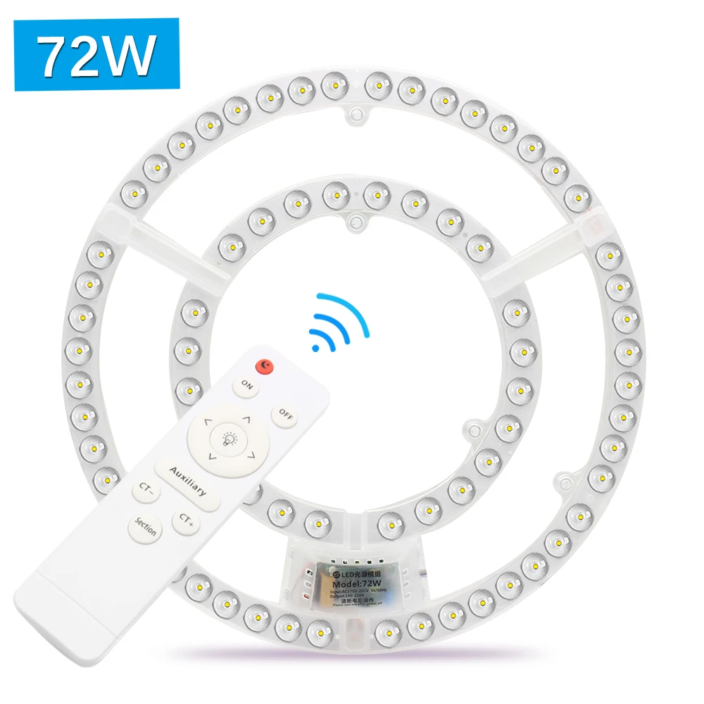 Ceiling Light Led Panel 220V Replacement Led Module Dimmable 72W Round Circle Light Panel Board Module For Ceiling Fan Lights