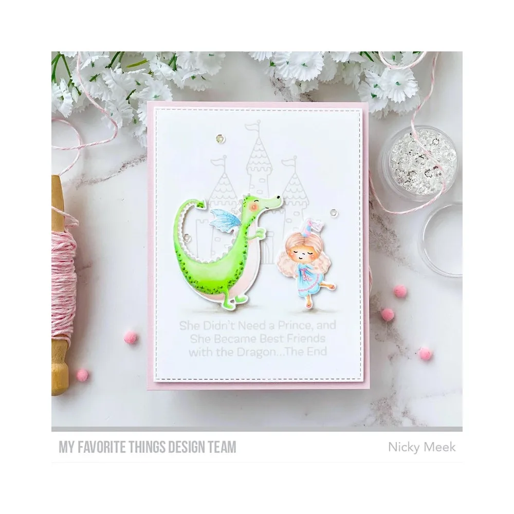 New 2022 Fairy-Tale Friendship Dragon Clear Stamps and Cutting Dies Scrapbooking for Paper Making Words Frames Card Craft