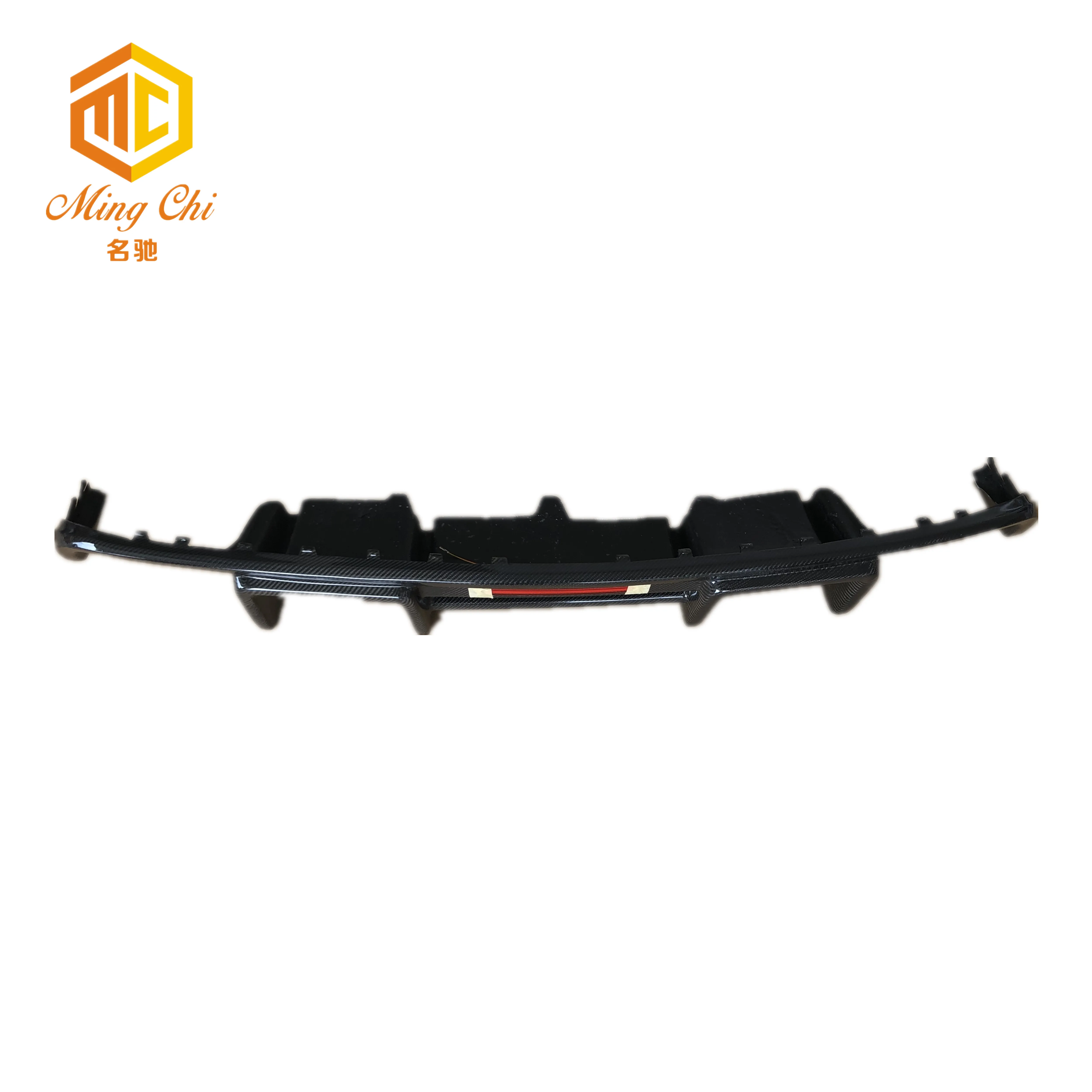 OEM led style carbon fiber rear diffuser for Audis A4 B8 regular rear bumper separator diffuser