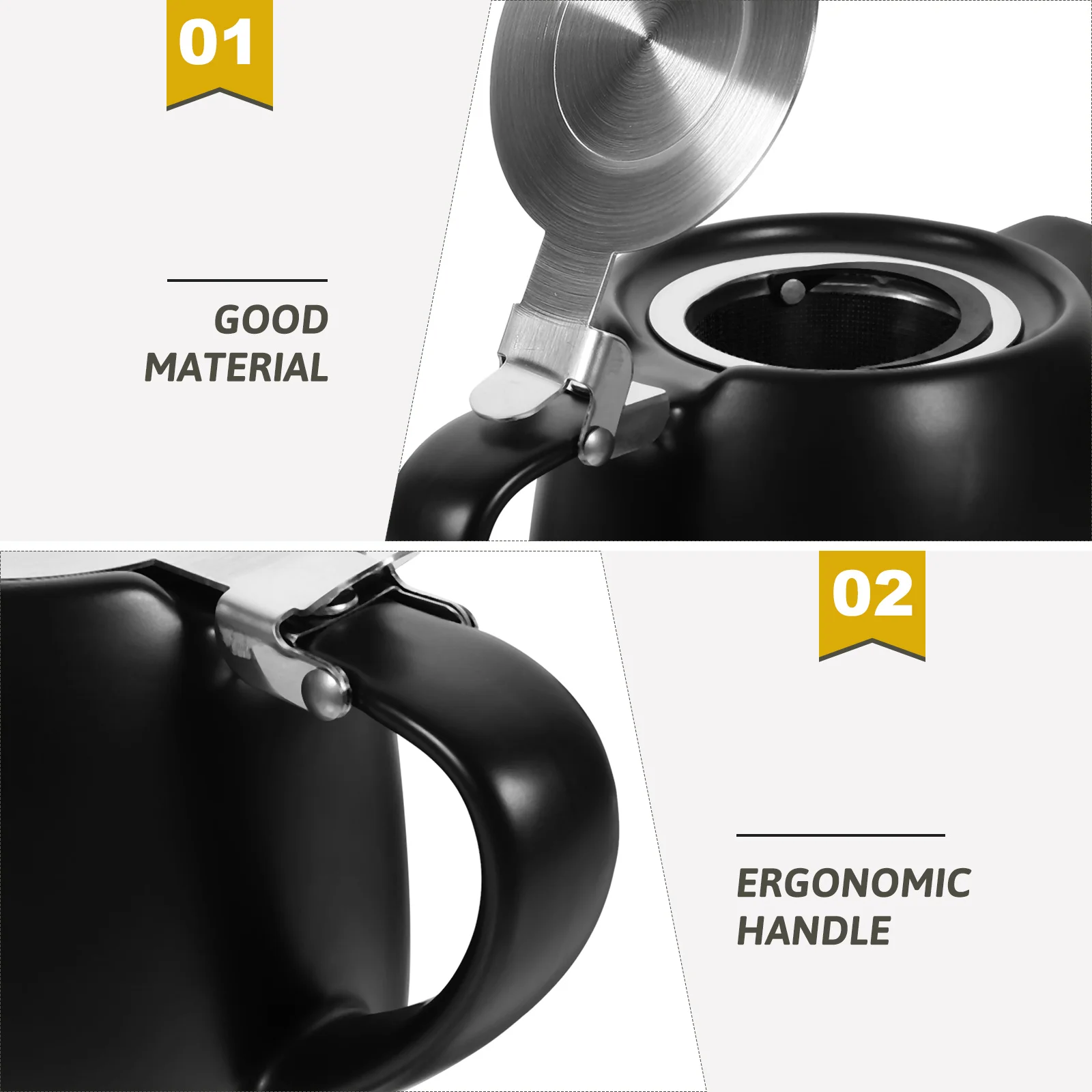 

Ceramic Tea Pot with Strainer Infuser Teapot for Home Office Use Heat Resistant Coffee Brewing Portable Tea Making Kettle