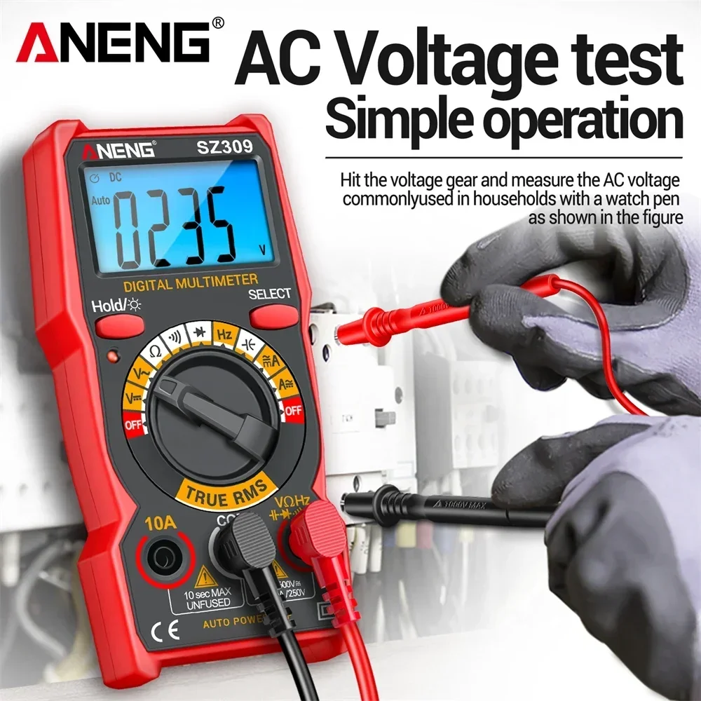 ANENG SZ309 Multimeter 1999 Count Professional High Precision Digital Multimetro Easy To Cary Small Size AC/DC Voltage Meter