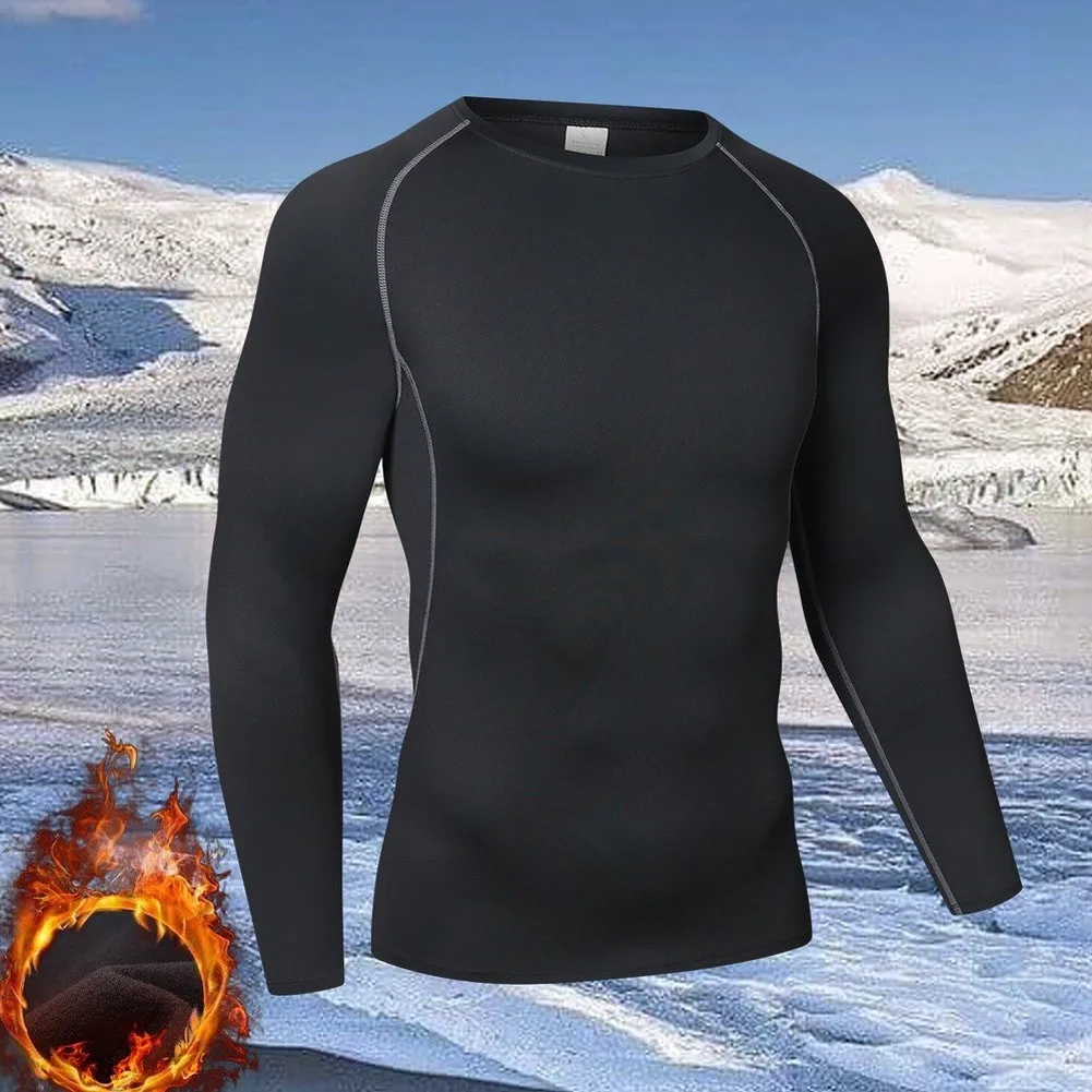 Thermal Base Layer Set for Men with Soft Fleece Lining for Skiing Motorcycle Riding and Cold Climate Activities