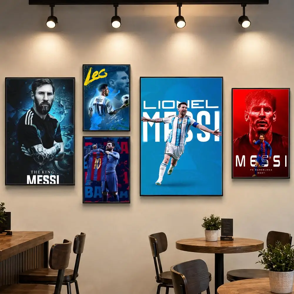 Football L-Lionel Messi Poster PP Paper Decorative Wall Art for Living RoomsBedrooms Bars Cafes Stylish Home Decor Gift