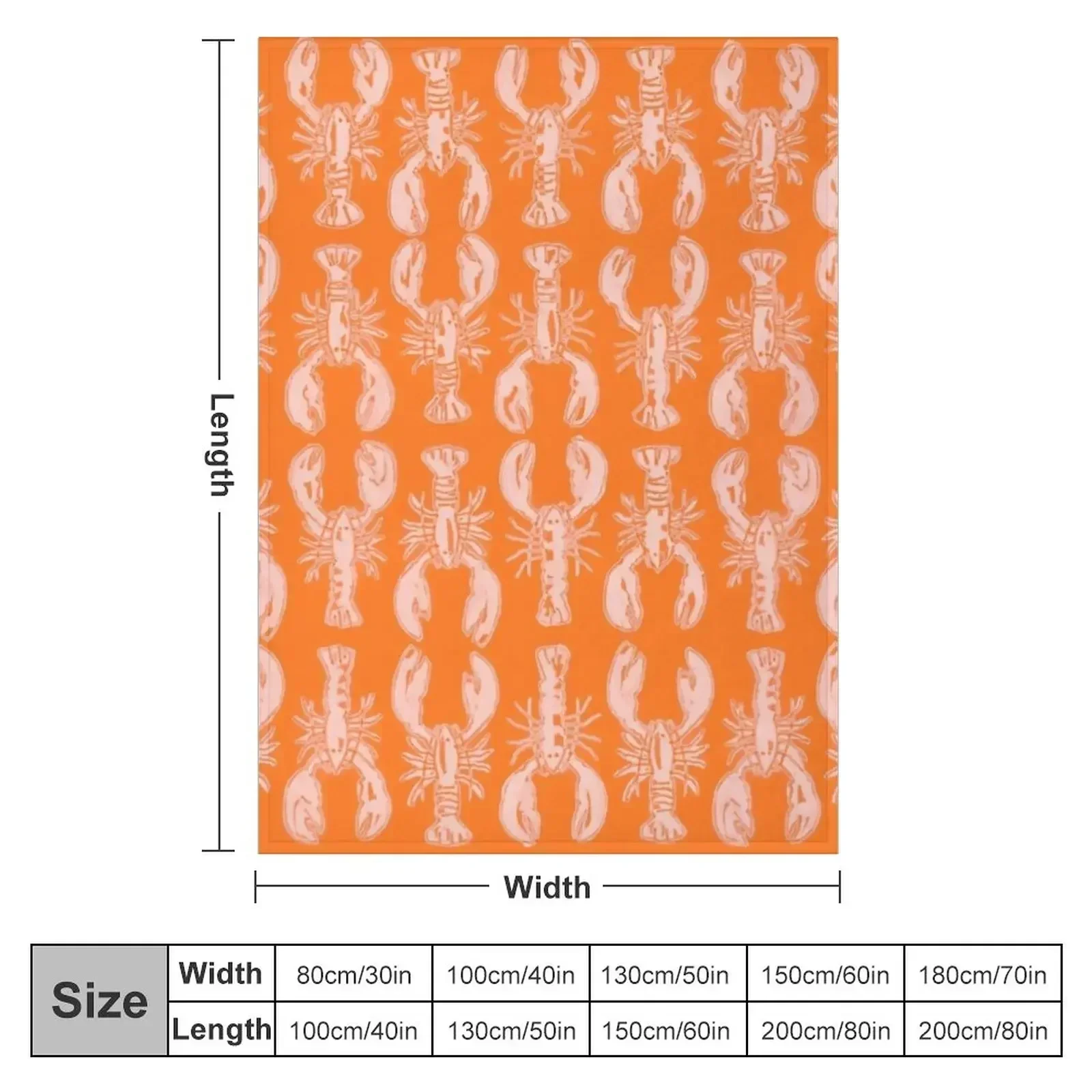Cheerful orange lobster print Throw Blanket Soft Sofa For Sofa Thin wednesday Blankets