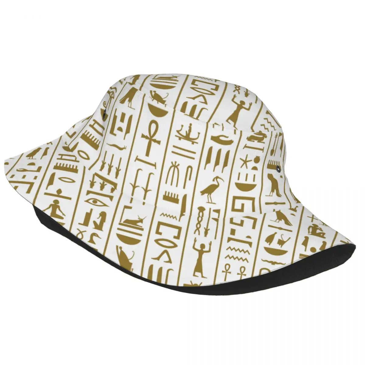 Ancient Egyptian Hieroglyphs Unisex Casual Sun Hat Bucket Bob Hip Hop Cap Fisherman Panama