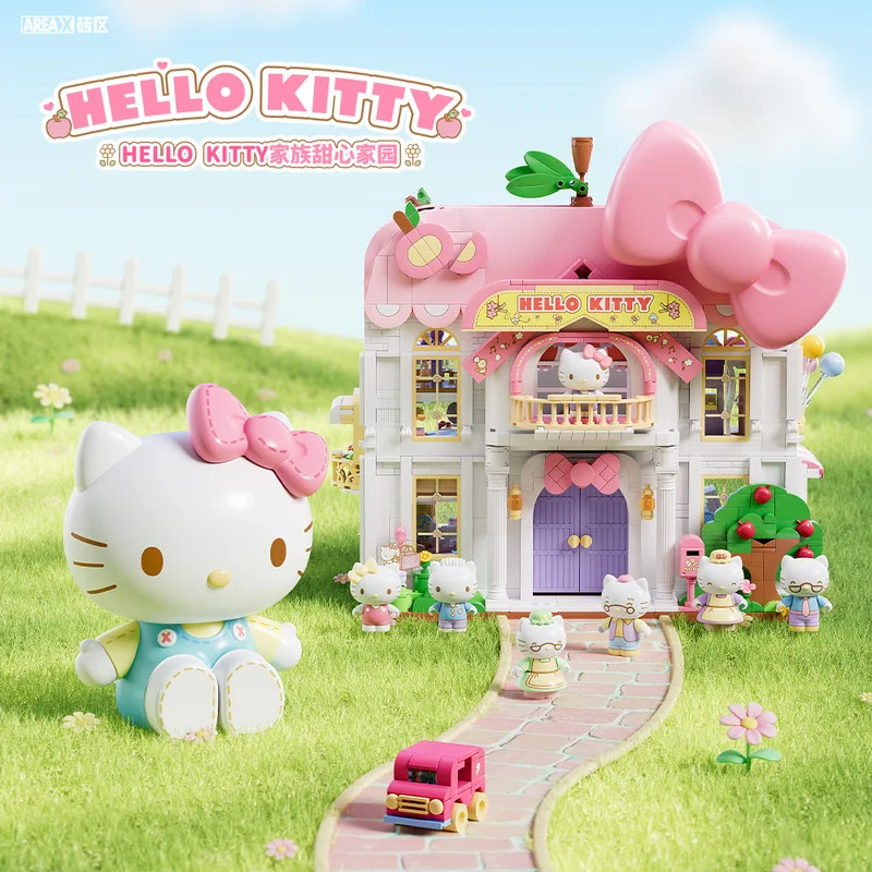AREA-X New Sanrio Series Hello Kitty Family Sweet Home Building