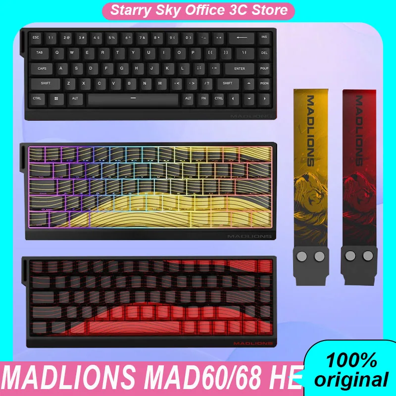 Madlions Mad60 68 He Mechanical Keyboard Esports Magnetic Axis 8k Low Latency Hot Swap Rgb Customized Gaming Keyboard Laptops