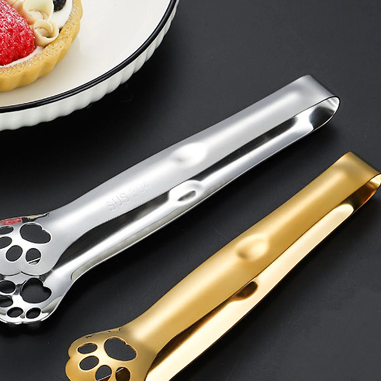 

2Pcs Food Clamp Stainless Steel Silicone Multi-Function Cooking Tongs Anti-Scald Bbq Outdoor Picnic Kitchen Accessory