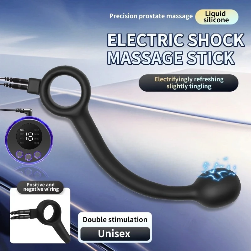 Anal Stimulato Electric Shock Dildo Toy Butt Anal Plug Stopper Prostate Massager With Ring Handle BDSM E-Stim Sex Toys 18+ 5