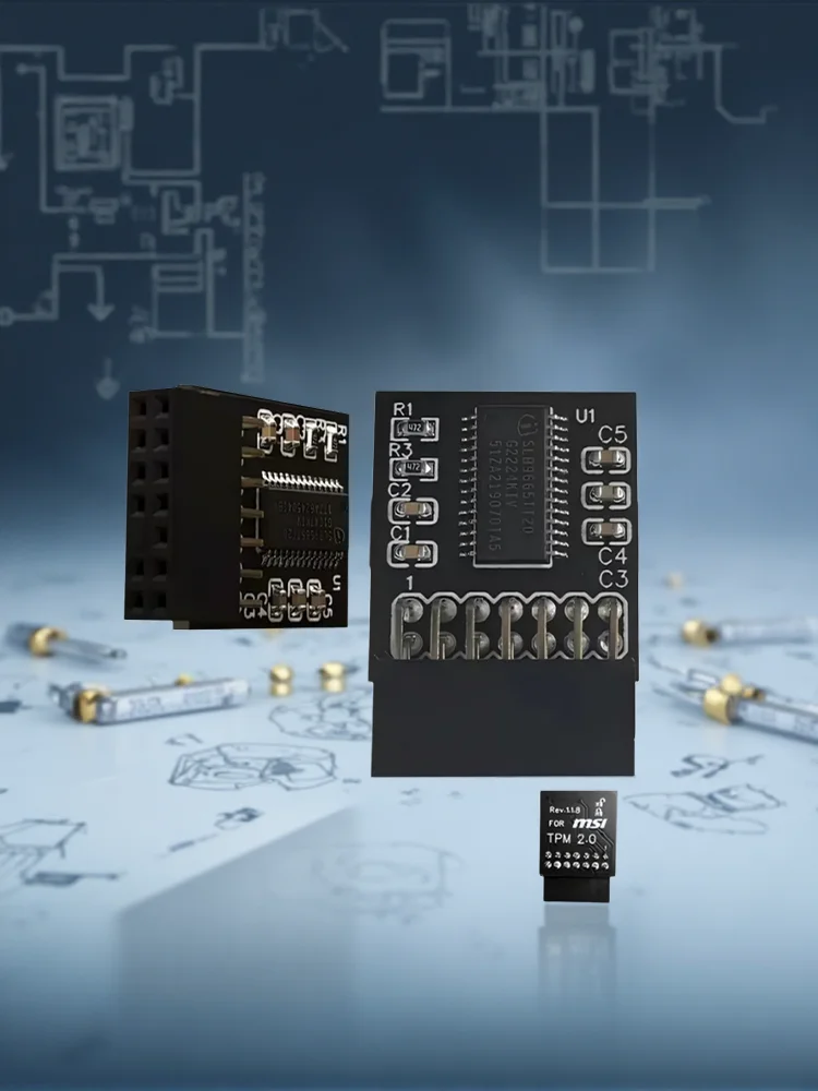 Moduł szyfrujący TPM 2.0 Karta zdalna LPC 14 Pin Moduł zabezpieczeń TPM2.0 dla płyty głównej HUANANZHI X99 AD4 CD4 4MF PLUS — zdjęcie produktu 2
