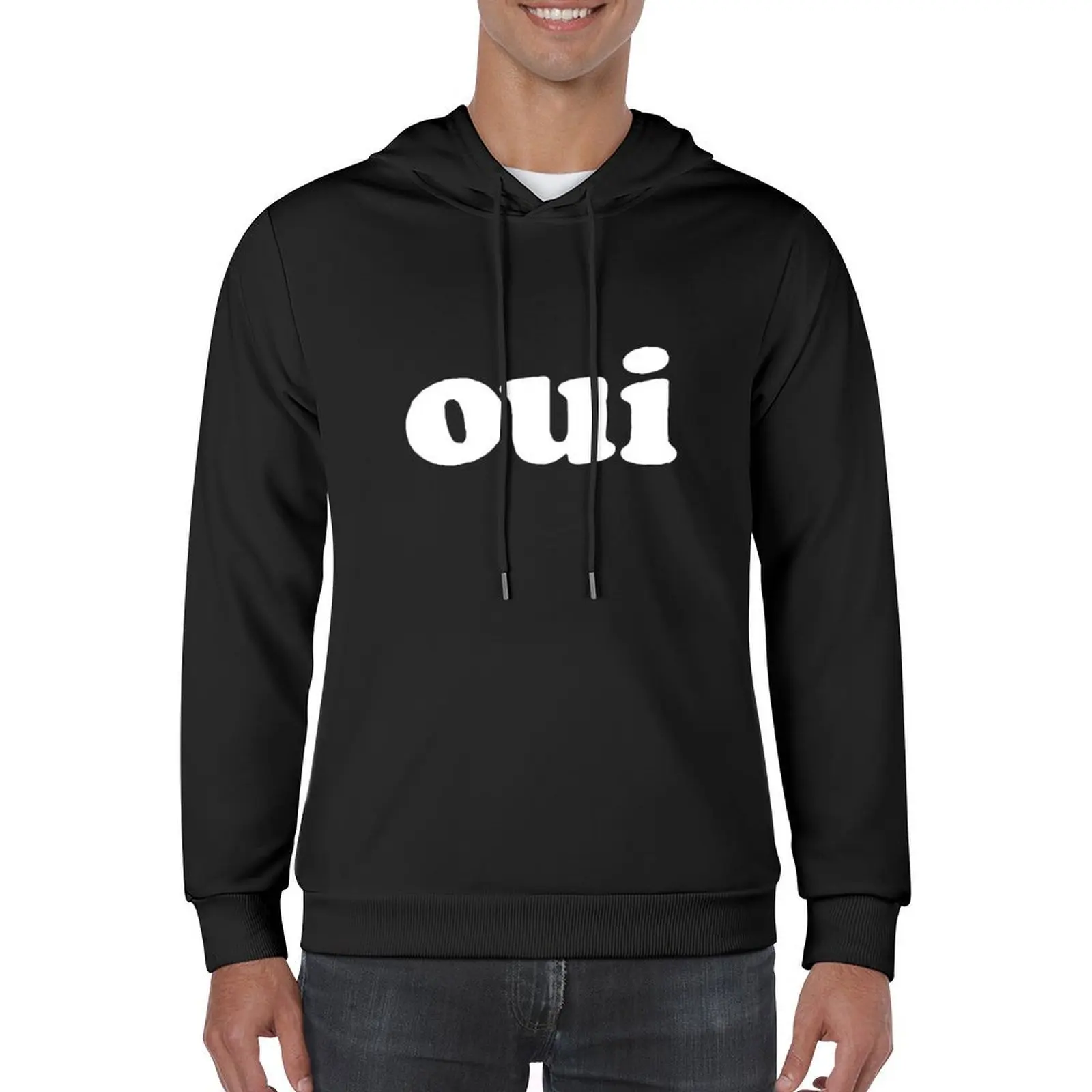 صوفيا كوبولا الفرنسية Oui - هوديي أبيض يرتدي الرجال ملابس الخريف الكورية الملابس الكورية نمط الملابس أنيمي الملابس هوديي الرجال