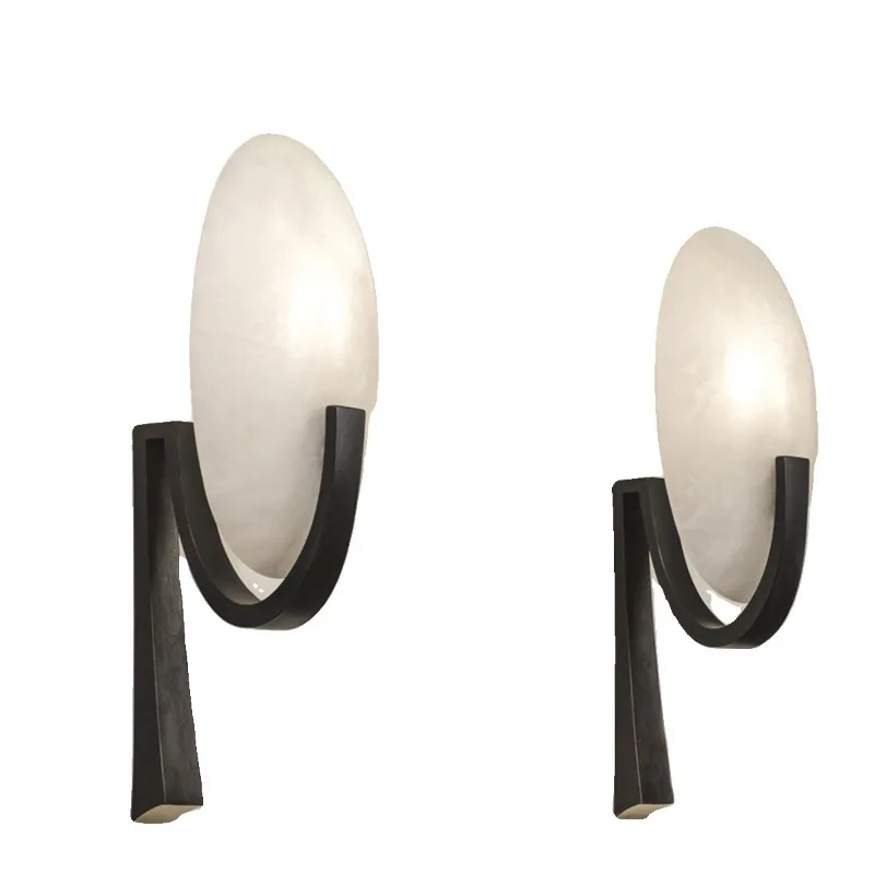 Background wall wall lamp, French aisle bedroom bedside marble wall lamp