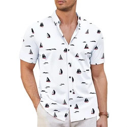 Camicia da uomo con risvolto estivo a maniche corte nuovo stile per il lavoro, casual quotidiano, traspirante, confortevole, semplice e alla moda