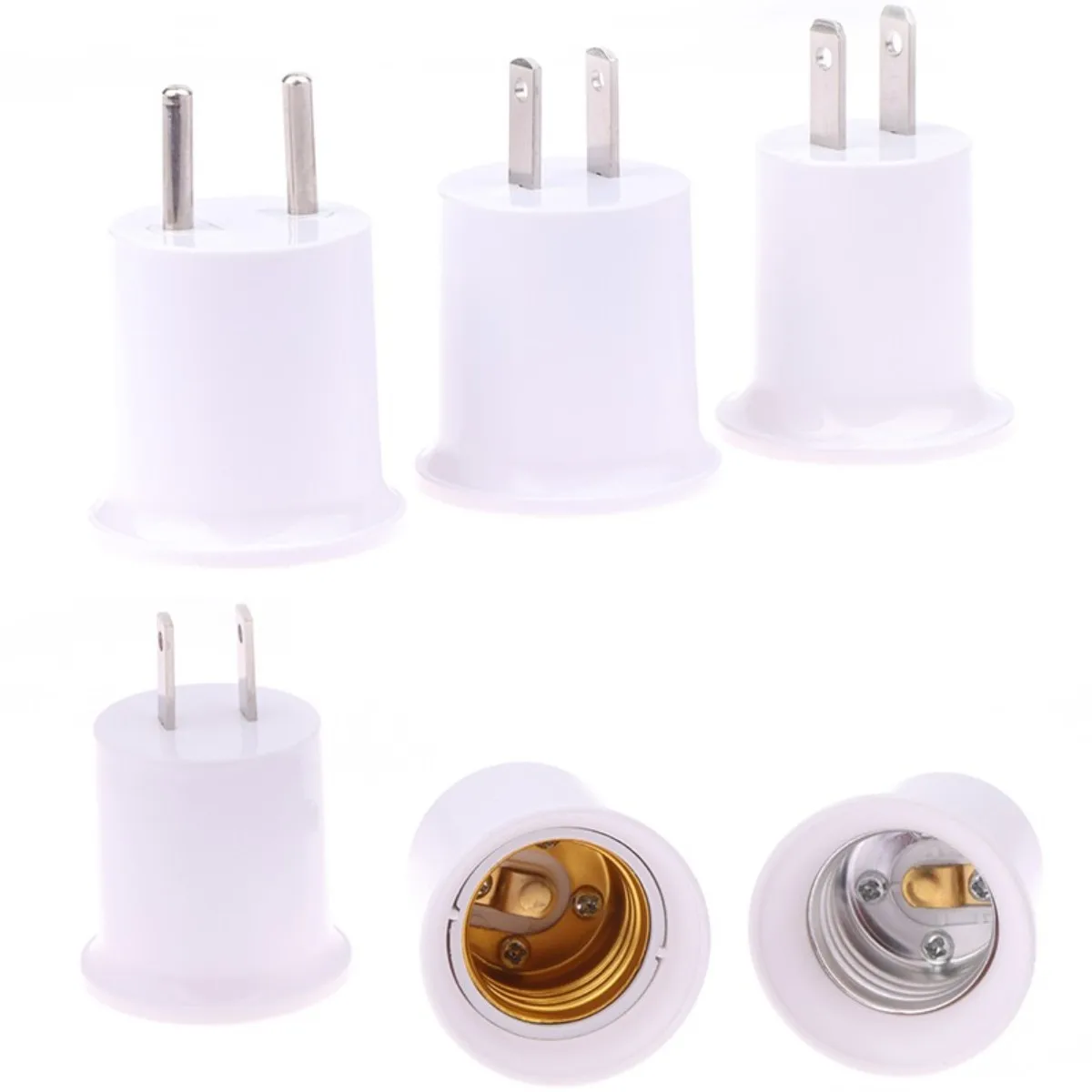 New America European Plug E27 Lamp LED Bulbs Base E27 To EU US Plug Lamp Holder Converter Socket Adapter White Light Socket