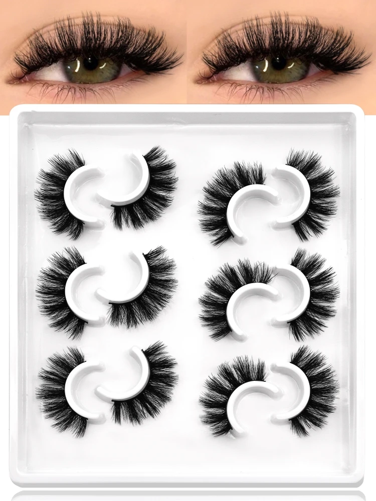 Veltrinay Falsche Wimpern, Katzenaugenwimpern, Wispy Strips, 3D-Nerzwimpern, künstliche Wimpern, flauschiges Volumen, dramatische künstliche Wimpern, Make-up – Detail 5