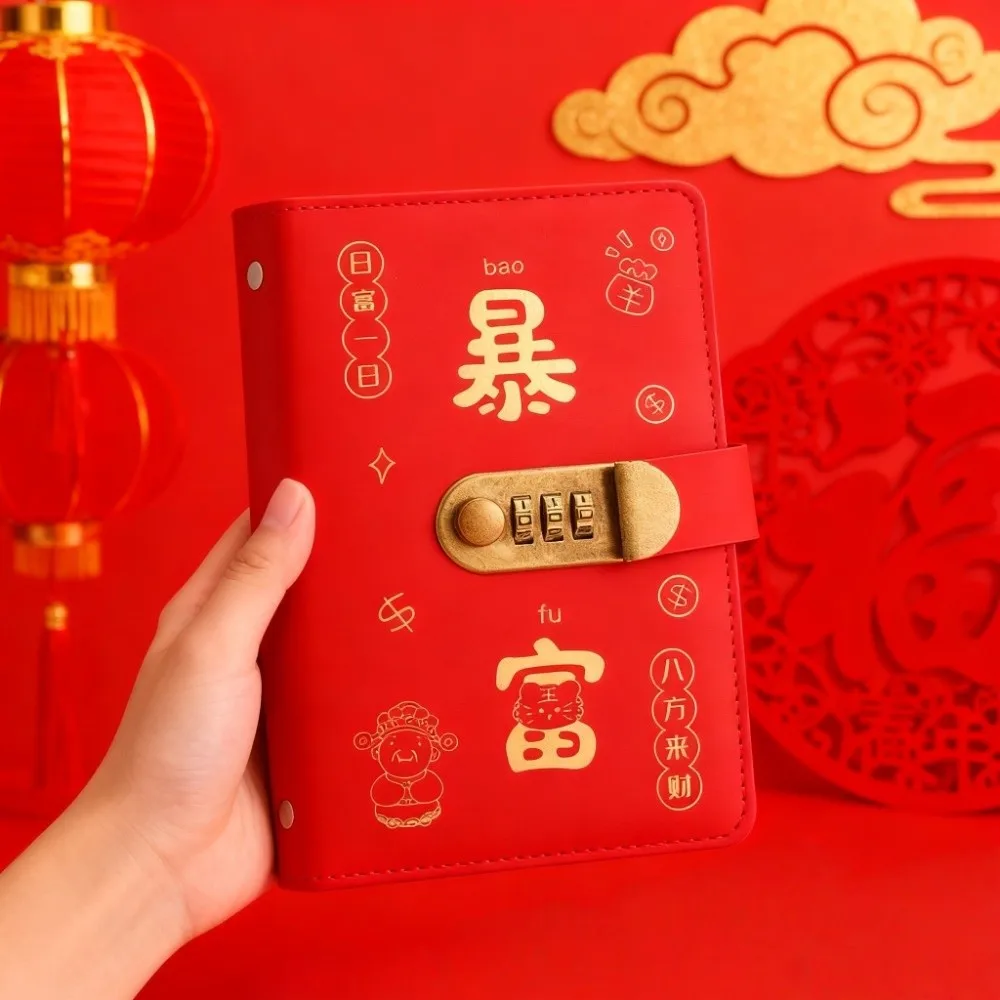PU Leather Money Saving Book Waterproof Large Capacity Money Saving Challenge Book Coded Lock Reusable Money Storage Bag Ledger