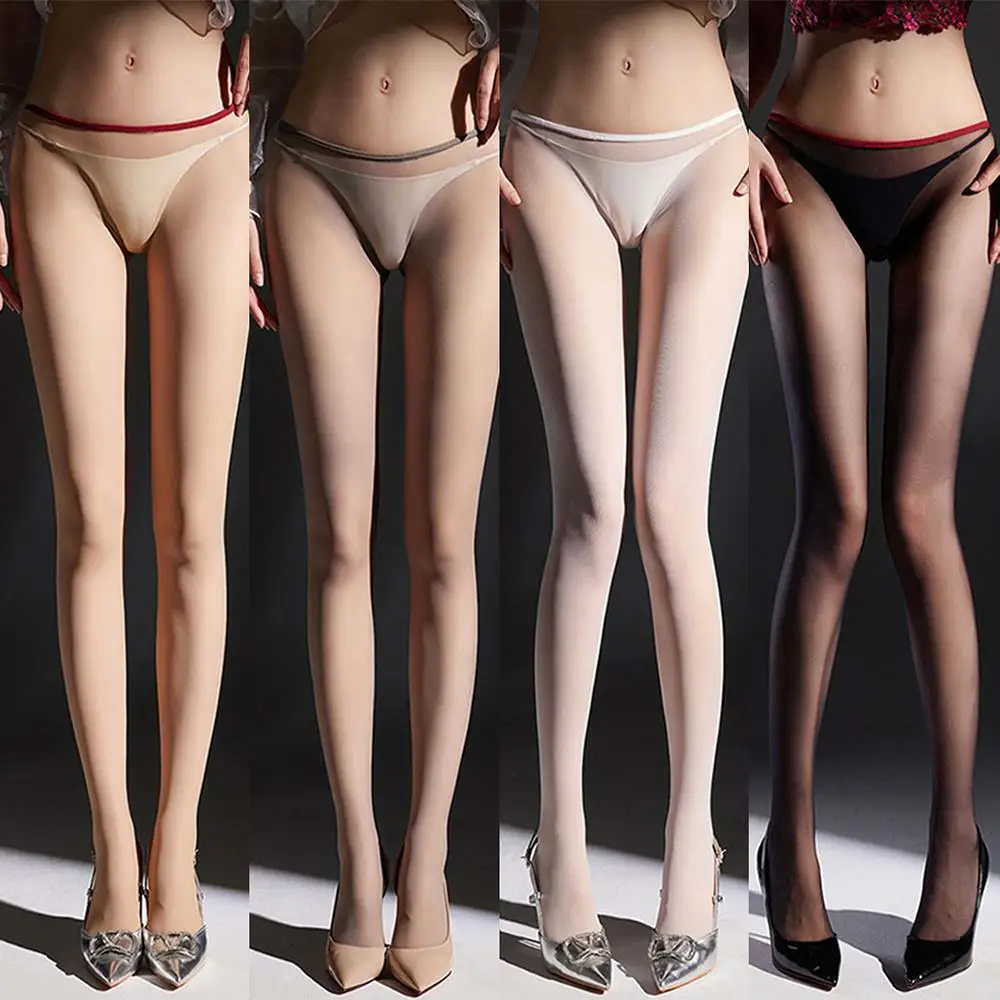 Sexy Tights Leggings Thigh-High Hosiery Stockings Pantyhose Fishnet Velvet Sheer Women See-through Seamless Stretch Low Waist
