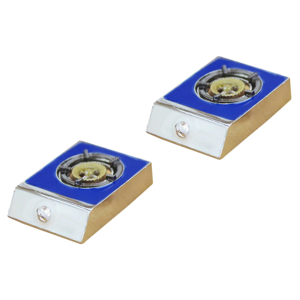 

2Pcs Stove Zinc Alloy Decorative Model Small Household Products Toy For Mini House Accessories Kitchen Props