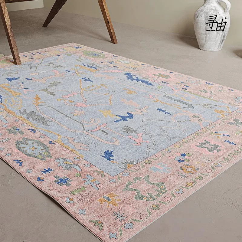 Persian Morocco Carpets for Living Room Pink Blue Large Area Rugs for Bedroom Decoration Home Washable Floor Mat Luxury Room Rug