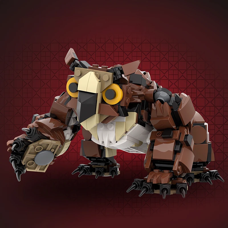 

Строительные блоки Owlbear MOC, гибридное существо D&D Fantasy с перьями, настольная модель RPG «сделай сам» для геймеров