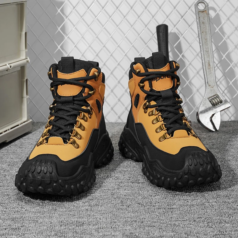 Men's Outdoor High-Top Boots with Thick Soles, Excellent Grip, Especially Suitable for Mountain Climbing and Hiking | Casual Boots | Mountaineering and Camping Equipment