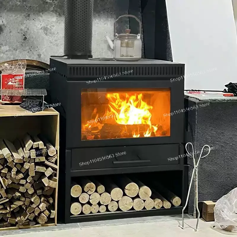 2025 New Real Fire Wood Fireplace - Home Heating Furnace for Living Room, Rural Homestays with Decorative Style