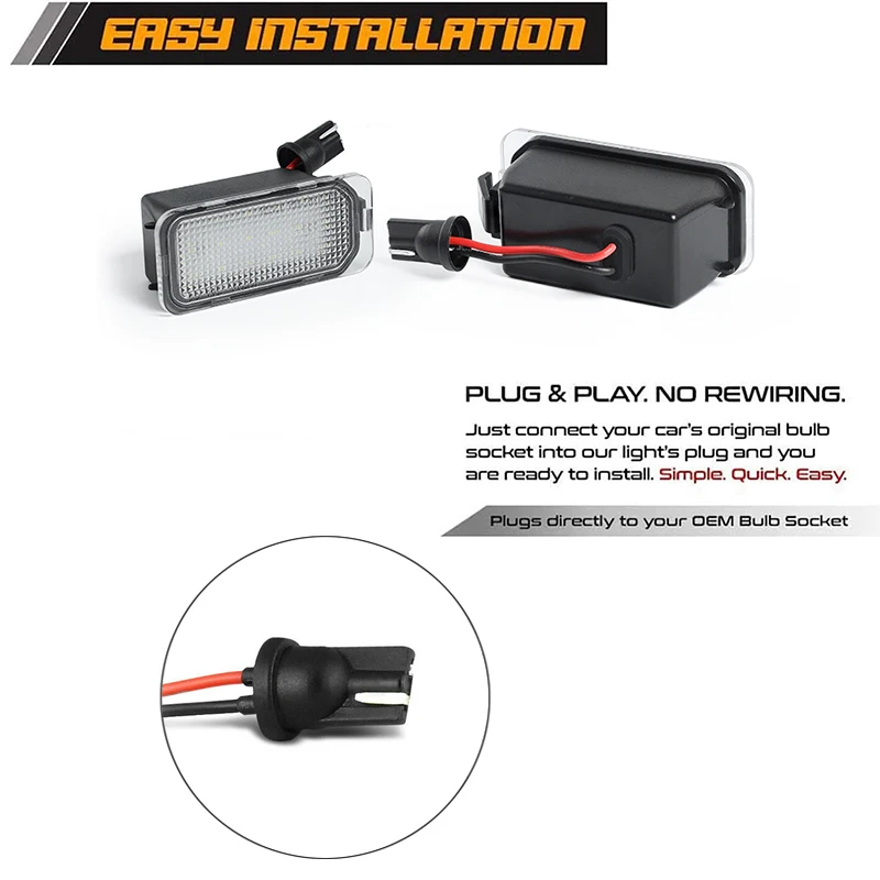 2x Car LED Number Plate Light Lamp For Ford C-Max Fiesta Galaxy Ka Ranger S-Max New OE/OEM 1504964