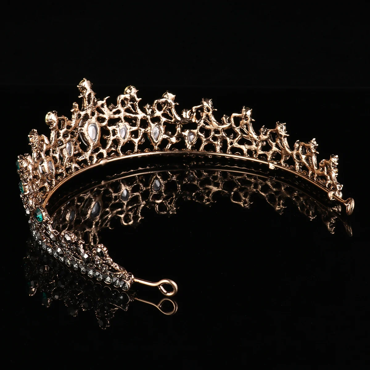 

1 Piece Glittering Bride Tiara Baroque Design Hair Band Elegant Women Headwrap Wedding Party Hair Accessories Green Bride Tiaras