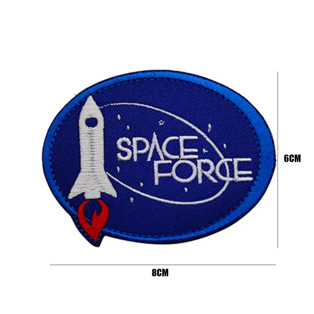 Originality Space Pattern Patch Rocket Embroidery Badge Hook&loop Morale Badge Cloth Stickers Patches for Clothing Backpack