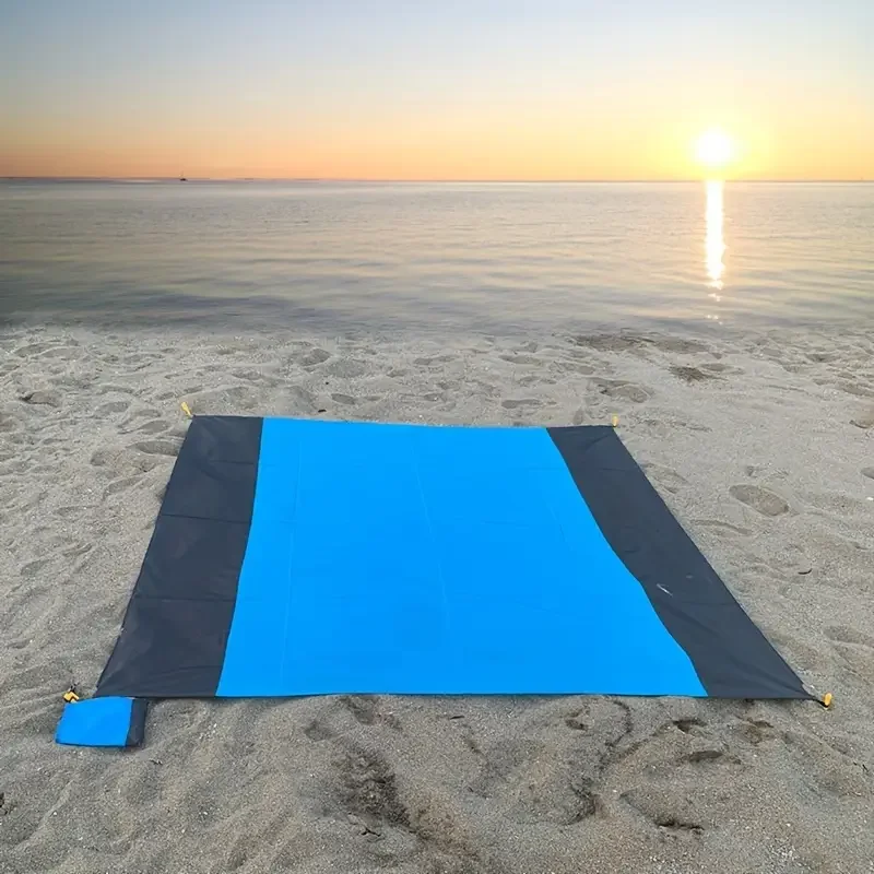 Large Waterproof Beach Blanket-Sand-Proof, Suitable for All-Season Outdoor Activities Like Camping and Hiking, Blue