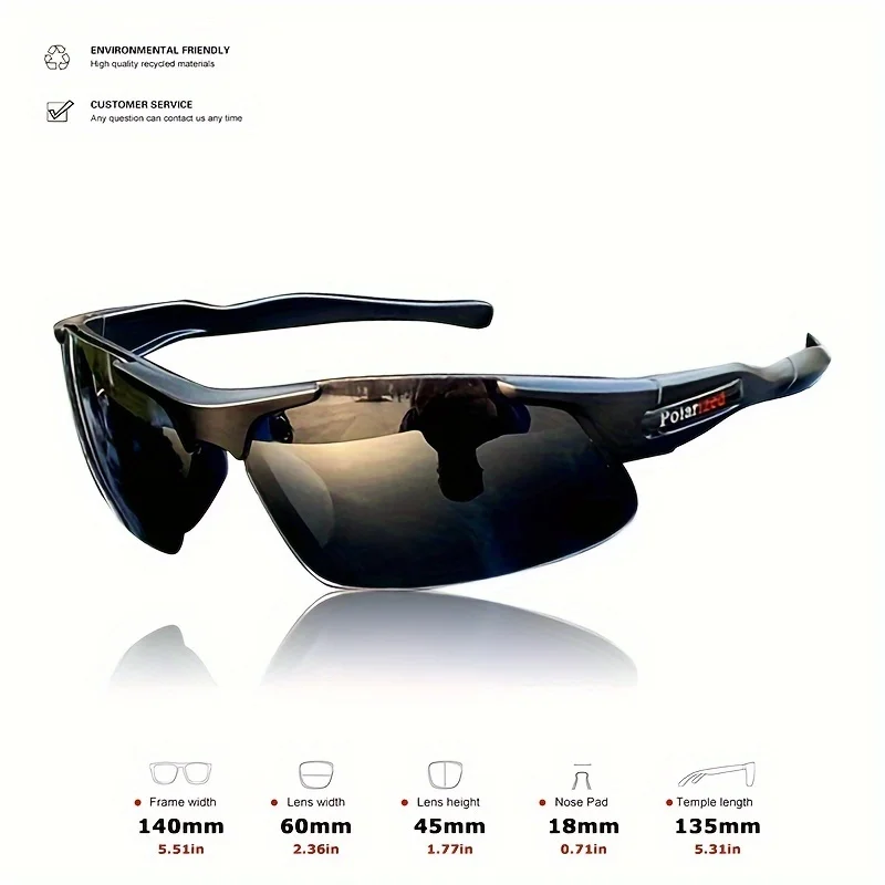 3 قطع نظارات مستقطبة نصف حافة لركوب الدراجات للجنسين نظارات شمسية عصرية للرياضات الخارجية والسفر والقيادة والتخييم uv400