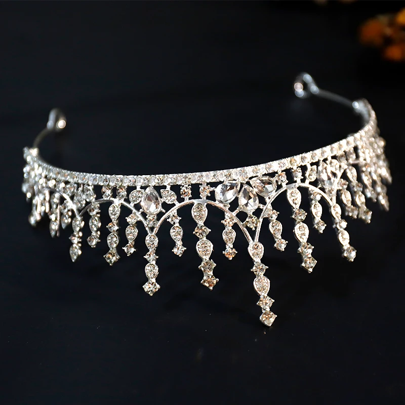 1 pz brillanti fasce di cristallo diademi e corone principessa reale diadema sposa noiva sposa gioielli per capelli da sposa mujer