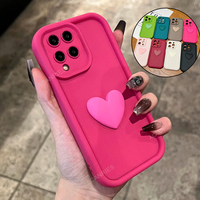 Girl Cute 3D Love Heart Matte Case For Samsung Galaxy A12 A22 4G 5G A22S M12 shockproof Soft Silicone Back Cover A 22 12