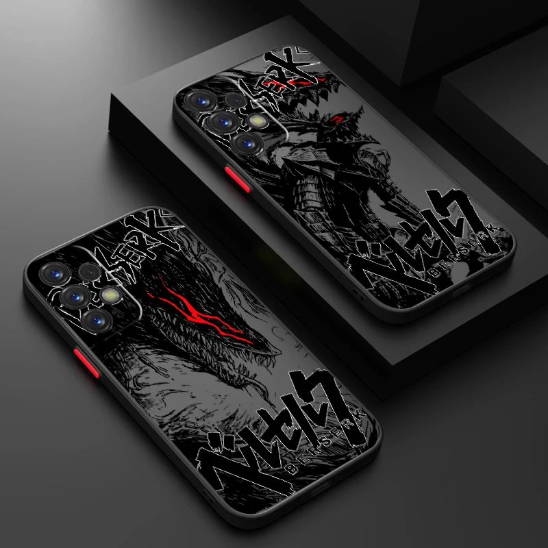 

Anime Berserk Art Comics Frosted Translucent For Samsung A53 A52 A33 A32 A51 A71 A21S A13 A73 A50 A22 A12 5G Funda Phone Case